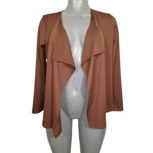 Scott taylor drape front brown open cardigan sz S